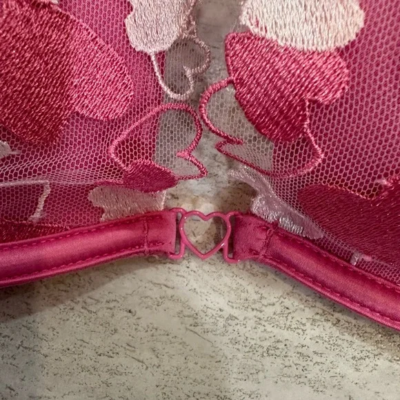 Victoria's Secret Pink Heart Lace Bra - Picture 5 of 6